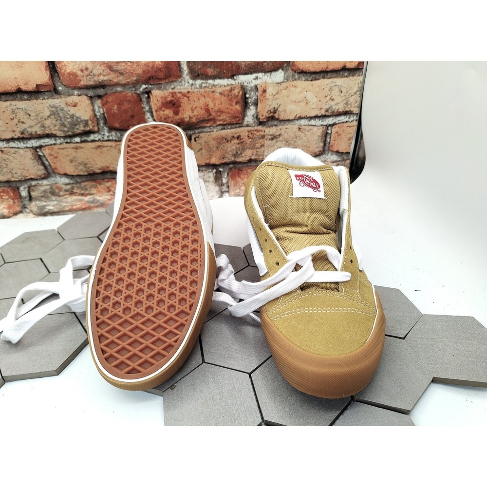 Vans Knu Mid Men 12 Khaki Gum Chunky 90s Skater Shoes Timberland Wheat Color - Picture 4 of 9